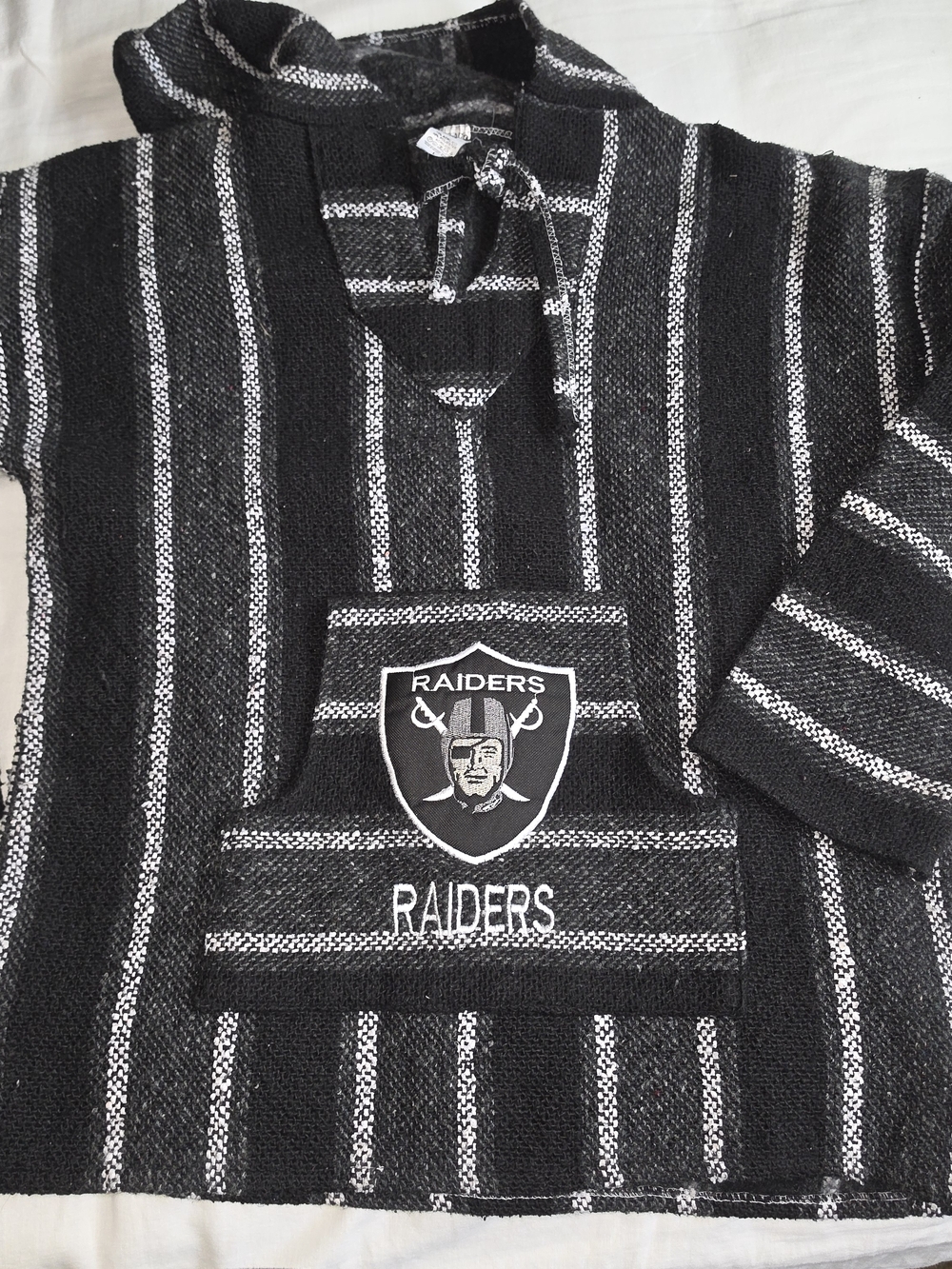 Riders by Lee Black and Gray Striped Raiders Baja Hoodie